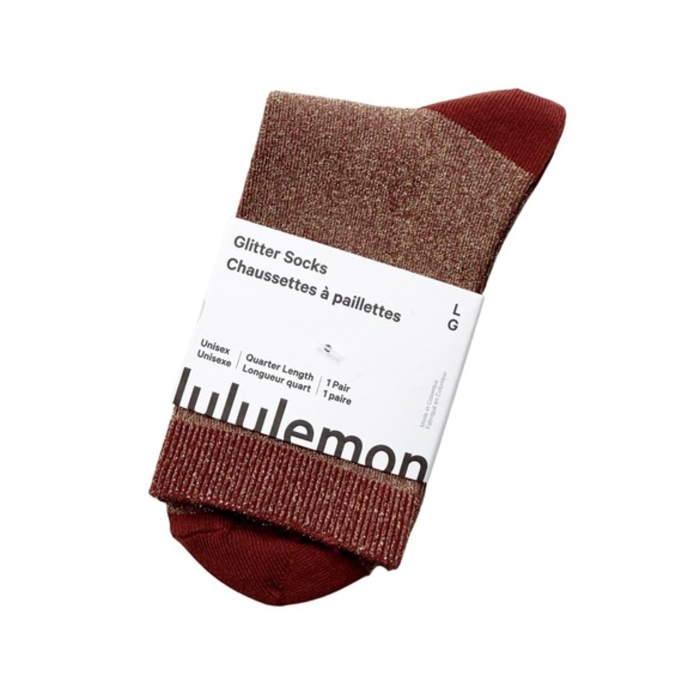 NWT Lululemon Glitter Socks Rockwood Metallic Quarter Length Large